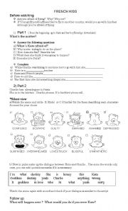 English Worksheet: French kiss