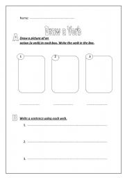 English worksheet: draw a verb 