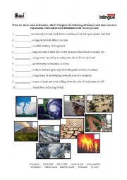 English Worksheet: Natural disasters 