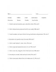 English Worksheet: The Jobs