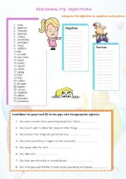 English Worksheet: personality adjectives