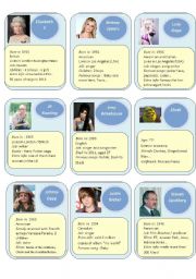 English Worksheet: Guess who cards 2