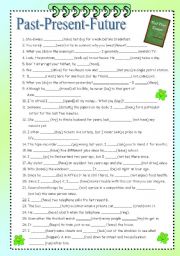 English Worksheet: 99 sentences/part 1 (past-present-future)