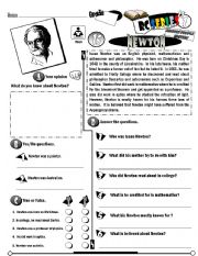 English Worksheet: RC Series Famous People Edition_15 Isaac Newton (Fully Editable) 