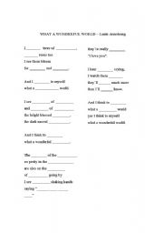 English worksheet: What a Wonderful World - Louis Armstrong (song)