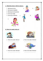 English Worksheet: health problems