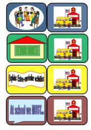 Dice BoardGame Cards 1 - School