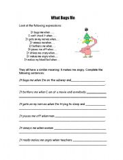 English worksheet: WHAT BUGS ME