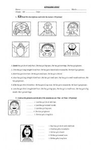 English Worksheet: physical descriptions