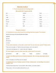 English Worksheet: practice plurals