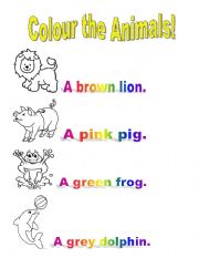 English Worksheet: Colour the animals!