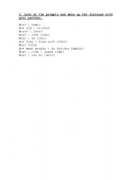 English Worksheet: A dialogue My friend
