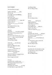 English Worksheet: Music Printable (Katy Perry -The one that got away)