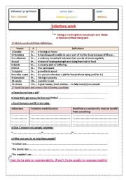 English Worksheet: voluntary work