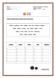 English worksheet: quiz