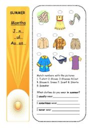 English Worksheet: CLOTHES +SEASONS (part 4/4)