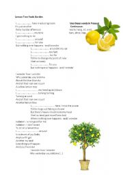 English Worksheet: Lemon Tree - Fools Garden - Present Continuous
