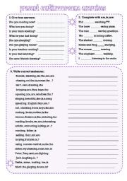 English Worksheet: Present Continuous