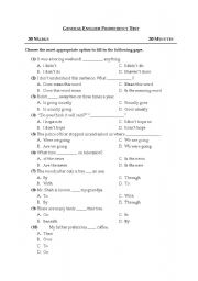 English Worksheet: General English Proficiency test (30 MCQs with Keys)