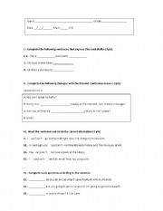 English worksheet: 8th grade quiz