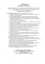 English worksheet: Storm Boy Reading Contract