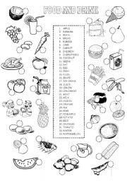 English Worksheet: FOOD AND DRINKS