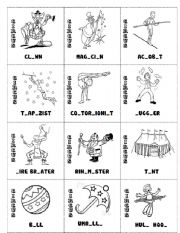 English Worksheet: circus mini flascards