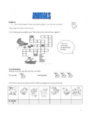 English worksheet: ANIMALS