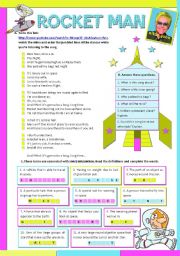 English Worksheet: ROCKET MAN by Elton John