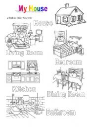 English Worksheet: My House