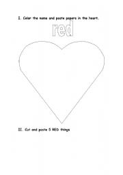 English Worksheet: RED color