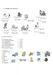 English Worksheet: Lets work!!