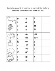 English Worksheet: Beginning Sound Rr