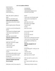 English worksheet: Song Hot stuff
