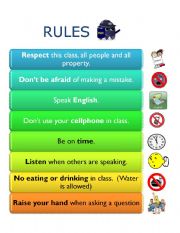 English Worksheet: Classroom Rules