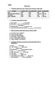 English worksheet: Revision test