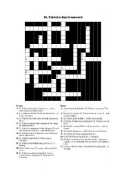 English Worksheet: St. Patricks Day Crossword