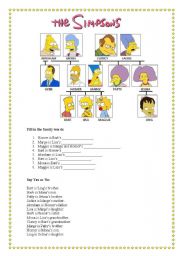 English Worksheet: The Simpsons family