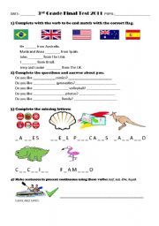 English Worksheet: Final test (3rd Grade)