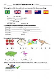 English worksheet: Final test (3rd Grade)