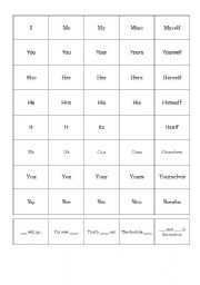 English Worksheet: Pronoun Chart