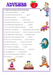 English Worksheet: ADVERBS