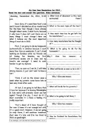 English worksheet: secret diary