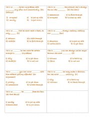 English Worksheet: Adjectives plus phrasal verbs