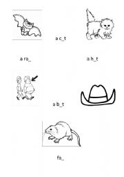 English Worksheet: Fill missing letters and then match 