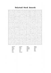 English Worksheet: Twisted wordsearch
