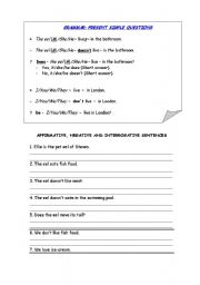 English worksheet: Present simple sentences