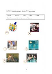 English worksheet: TV PROGRAMME