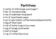 English Worksheet: Partitives