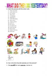 English Worksheet: Past tense meaningful practice.